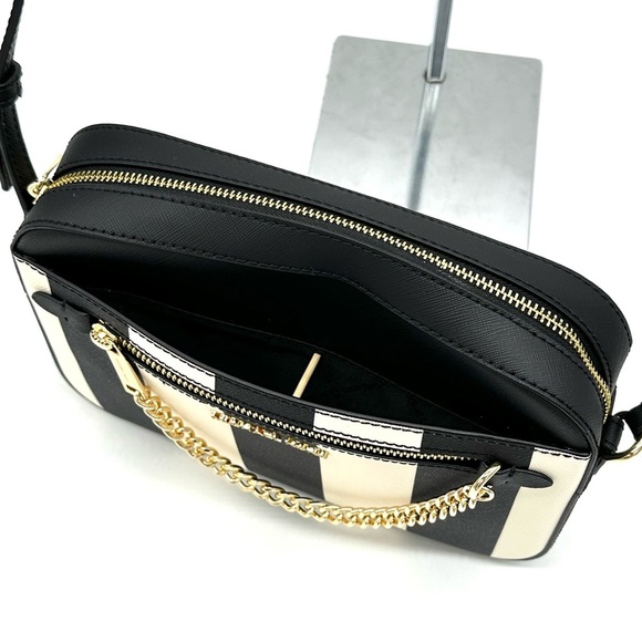 Michael Kors Large EW Zip Chain Xbody Crossbody Bag & TZ Coinpouch w/ID Black - Picture 9 of 15